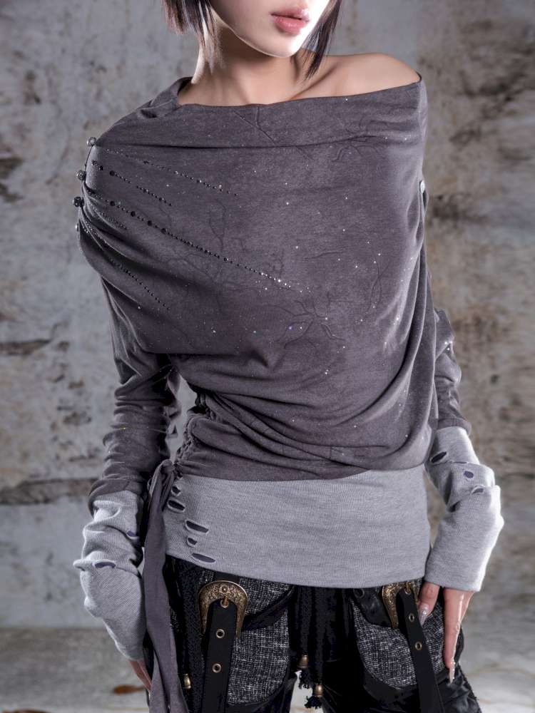Off-the-shoulder knit top【s0000014488】