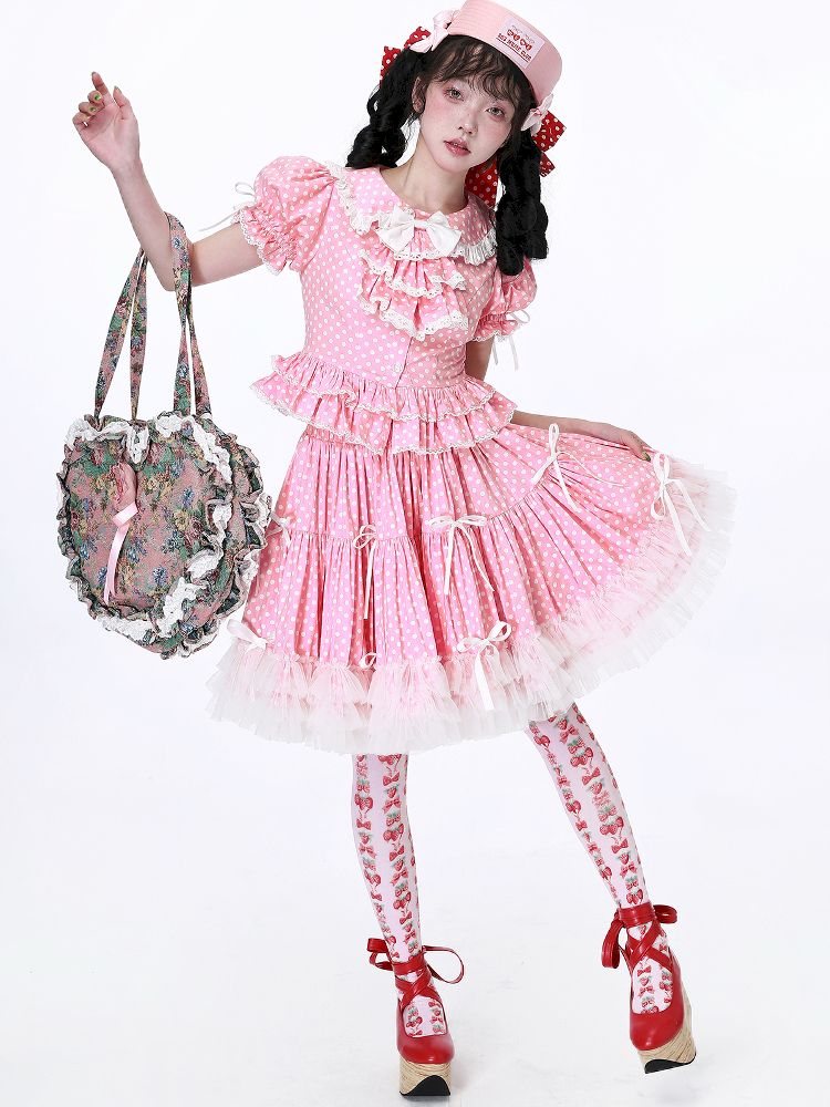 Polka Dot Halter Dress【s0000012185】