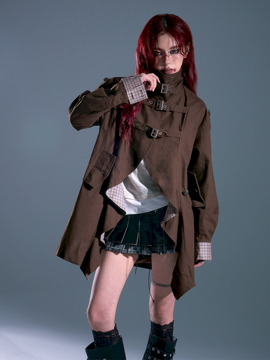 Lapel Mid-Length Silhouette Trench Coat【s0000013689】