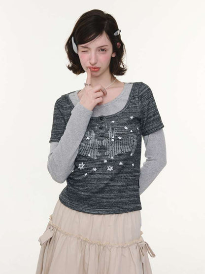 Starry Night Rabbit Design Top【s0000015427】