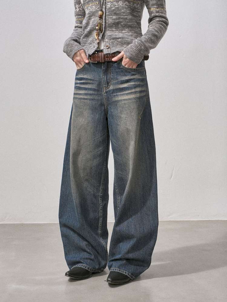 Cat Whisker Wide Leg Vintage Jeans【s0000015216】