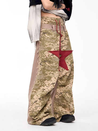 Raw Edge Patchwork Wide Leg【s0000011354】