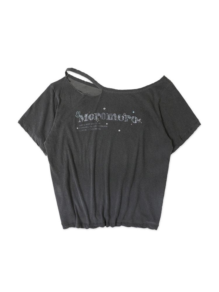 Loose-fitting off-the-shoulder T-shirt【s0000012562】