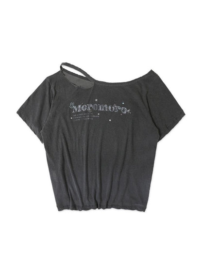 Loose-fitting off-the-shoulder T-shirt【s0000012562】