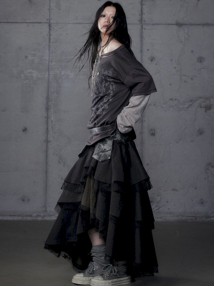 Fake Two Piece Heavy Layered Cake Skirt【s0000013476】