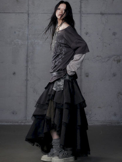 Fake Two Piece Heavy Layered Cake Skirt【s0000013476】