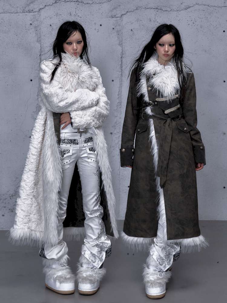 Modern Knight Fur Long Trench Coat【s0000014924】