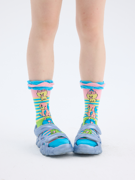 Striped Animal Pattern Knit Socks【s0000017702】
