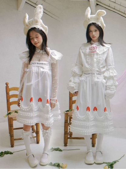 Strawberry Print Two-piece Skirt Dress【s0000014936】