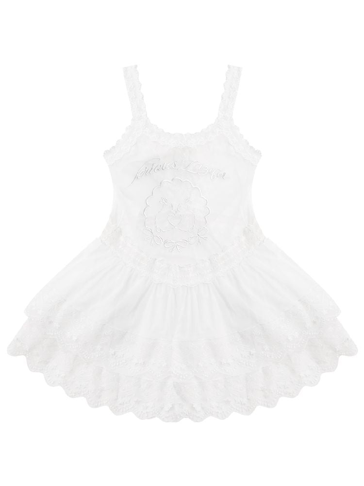 Mesh Sheer Lace Bottom Dress【s0000011503】