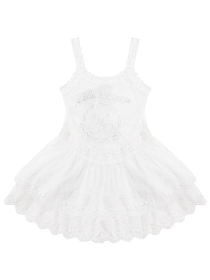 Mesh Sheer Lace Bottom Dress【s0000011503】