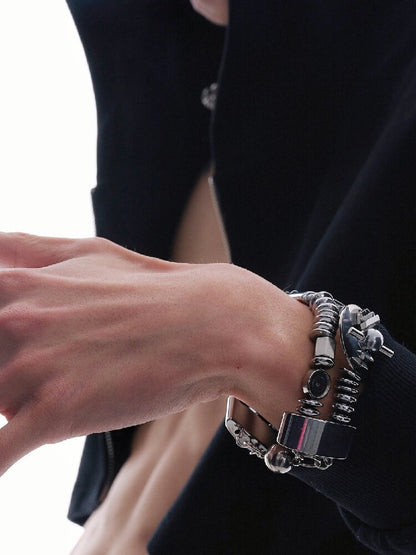 Leather Heavy-Duty Beaded Bracelet【s0000018842】
