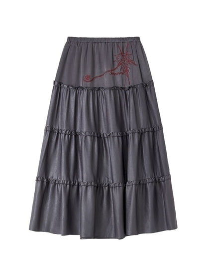 High waist thin a-line skirt【s0000012281】