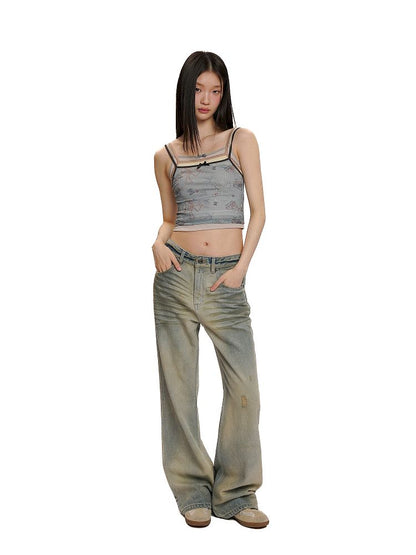 Three pieces of material splicing camisole【s0000012511】