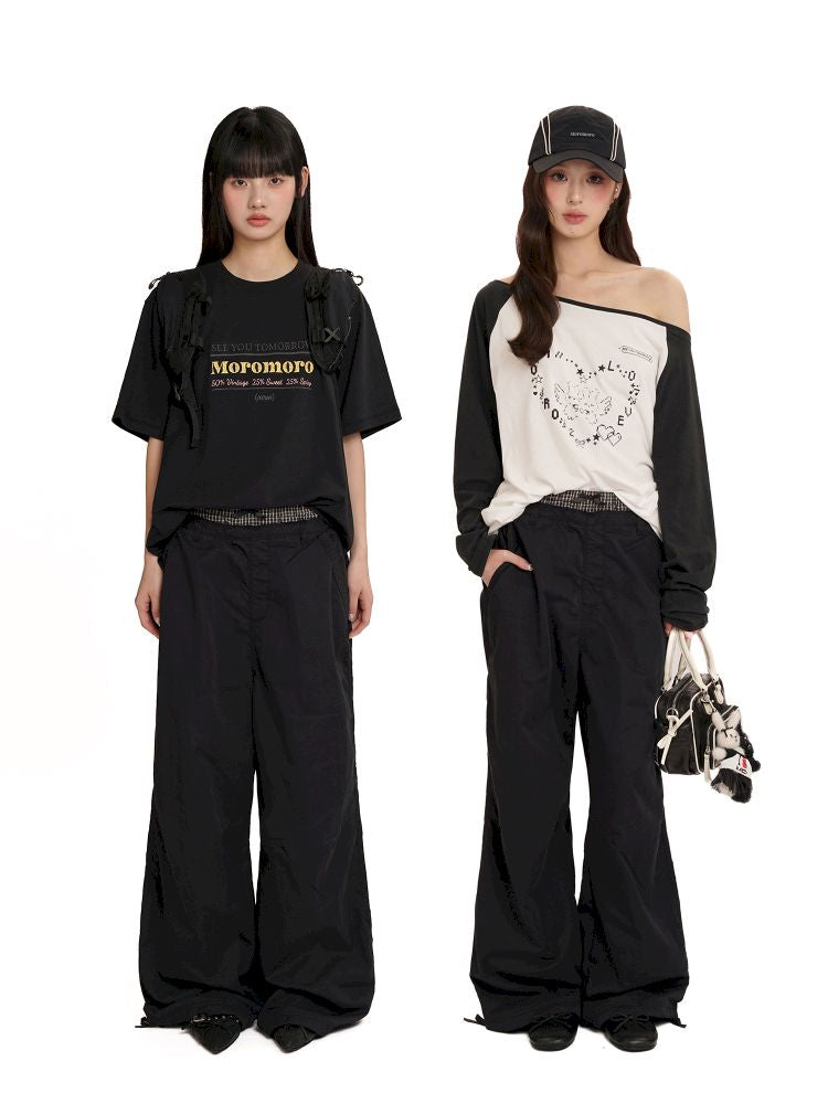 Relaxed fit adjustable cuffs casual pants【s0000012547】