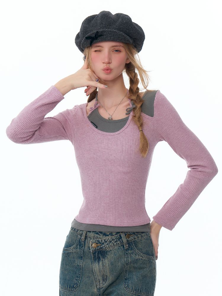 Slim Thin Knitted Bottom Shirt【s0000011488】