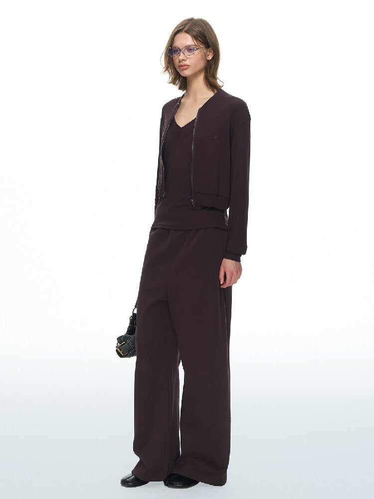 Pure Zipper Short Sweatpants Set【s0000015869】
