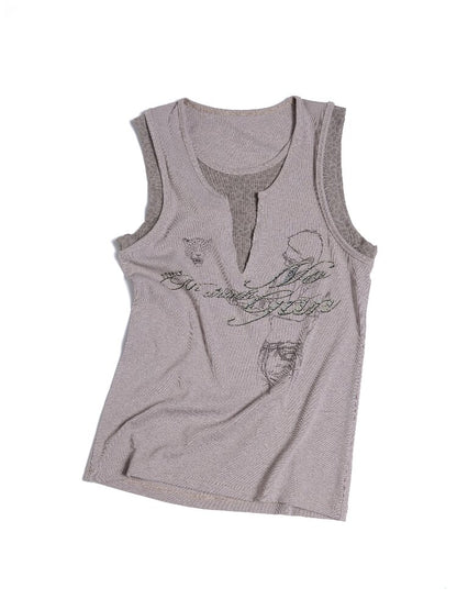 Drunk Riff Leopard Print Vest【s0000016969】