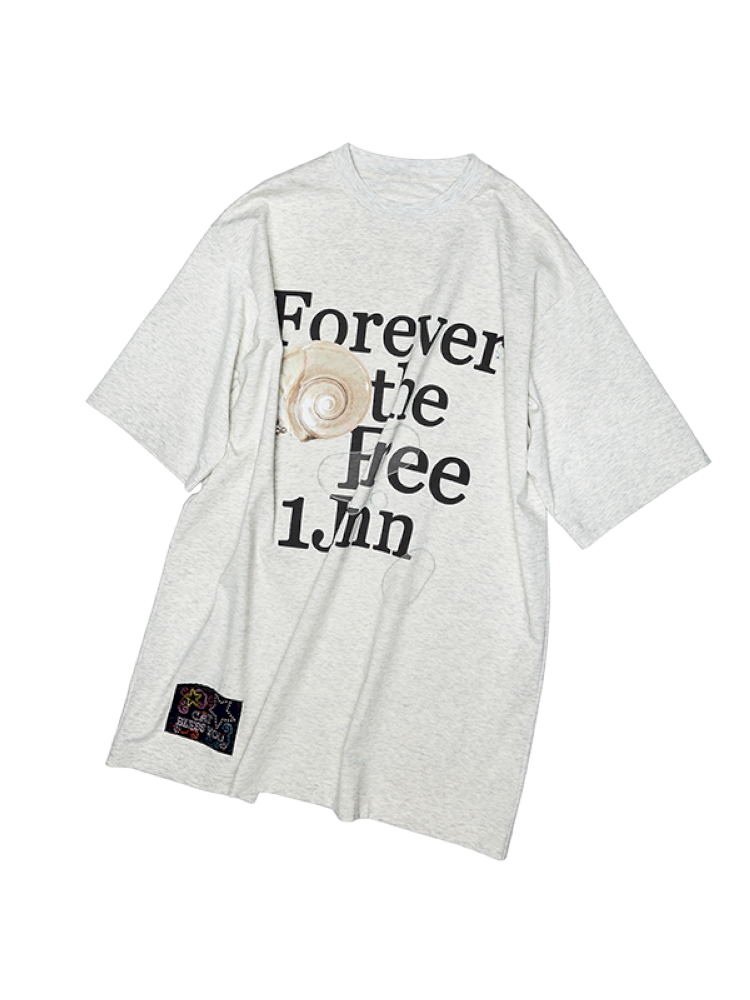Floral letter print oversize big t-shirt【s0000012400】