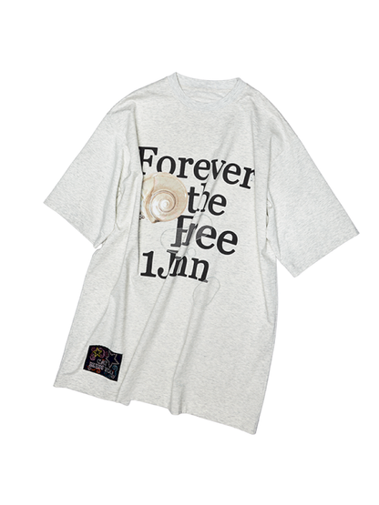 Floral letter print oversize big t-shirt【s0000012400】
