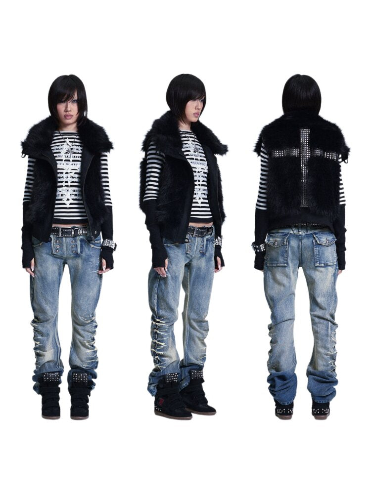 Washed Heavy Work Scimitar Jeans【s0000015559】