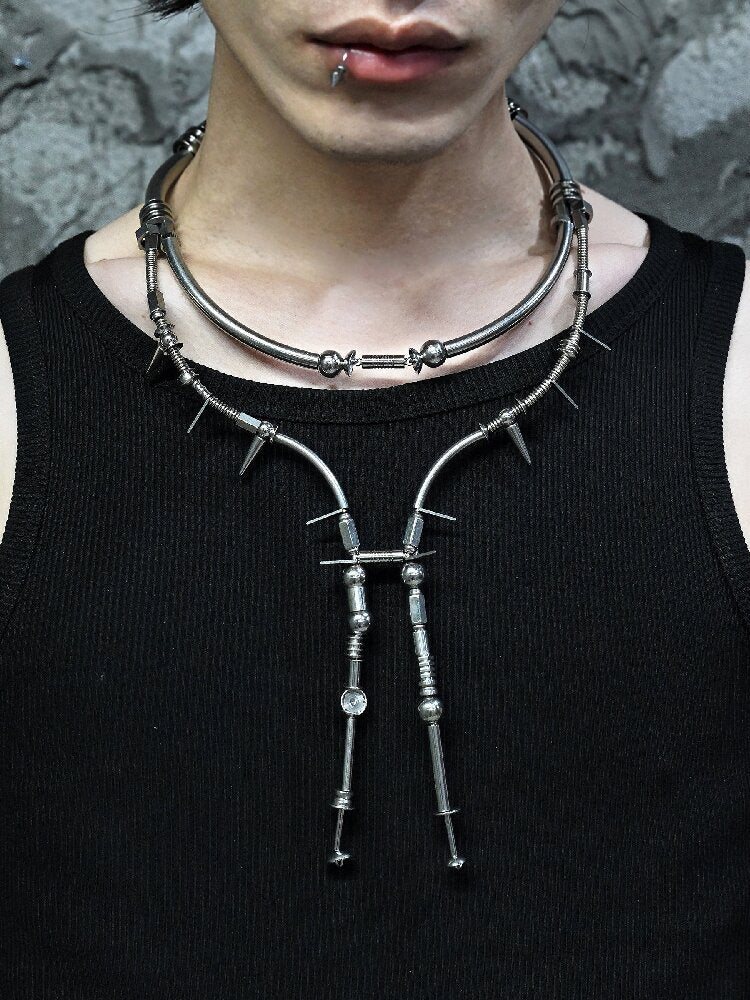 Mechanical Punk Style Sweater Chain Necklace【s0000018869】