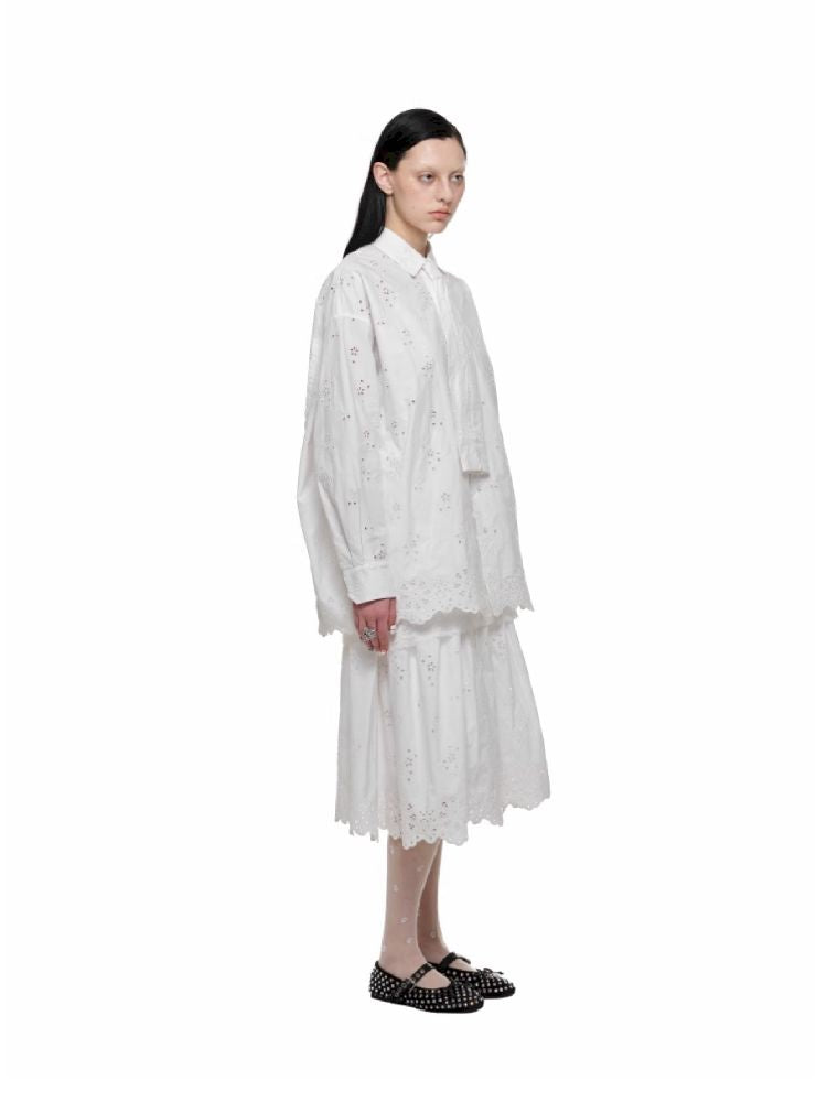 Hollow Jacquard Fabric Silhouette Shirt【s0000011619】