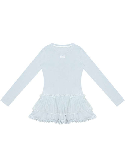 Lace Pleated Polka Dot Top【s0000015429】
