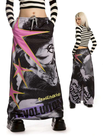 Vintage Printed Skirt Casual Loose Sweatshirt【s0000014905】