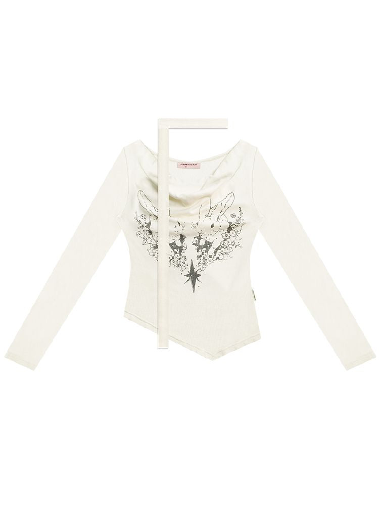 Swing Neck Long Sleeve T-Shirt【s0000011520】