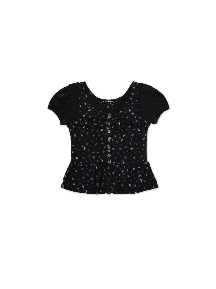 Hand Painted Floral Lace T-Shirt【s0000017920】