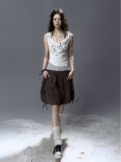 Striped Knit Cami Tank【s0000012628】