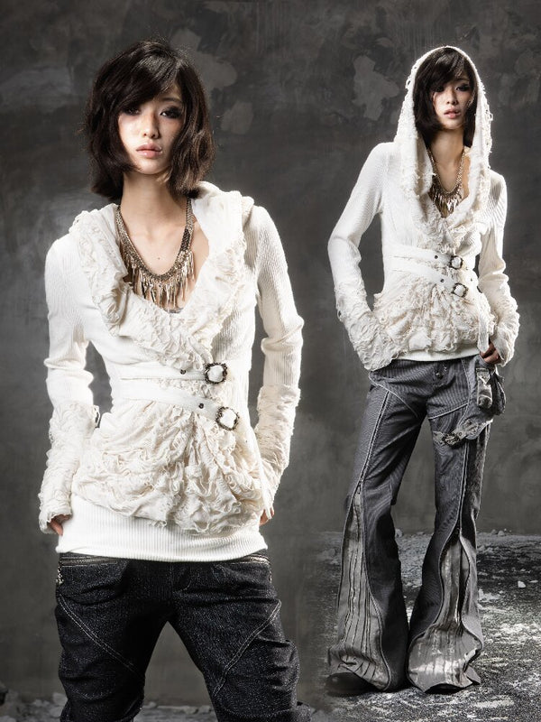 Ripped Hooded Knit【s0000015956】