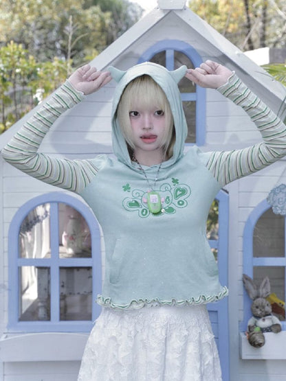 Long Sleeve Hooded Bottom Shirt【s0000012197】