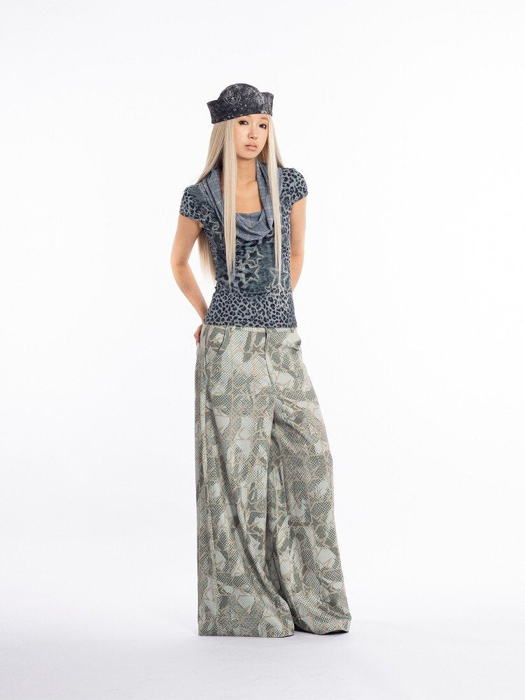 Vintage Graffiti Stars Print Pants【s0000018058】