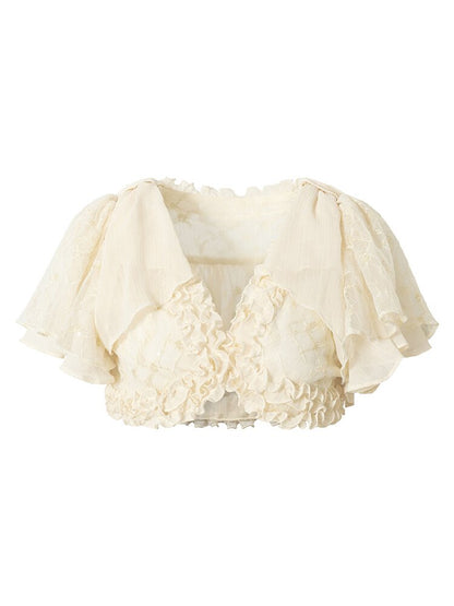 Vintage Court Chiffon Lace Cover-Up【s0000017244】