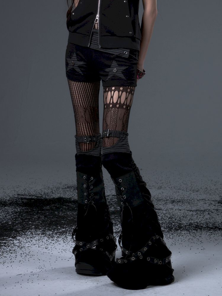 Knit Strappy Flared Legwarmers【s0000012443】