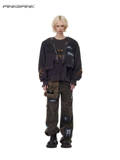 Double Embroidered Leopard Sweatshirt【s0000015121】