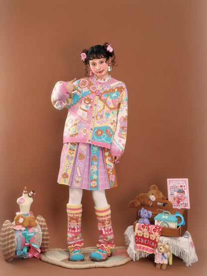 Pink Purple Plaid Pleated Skirt【s0000015584】