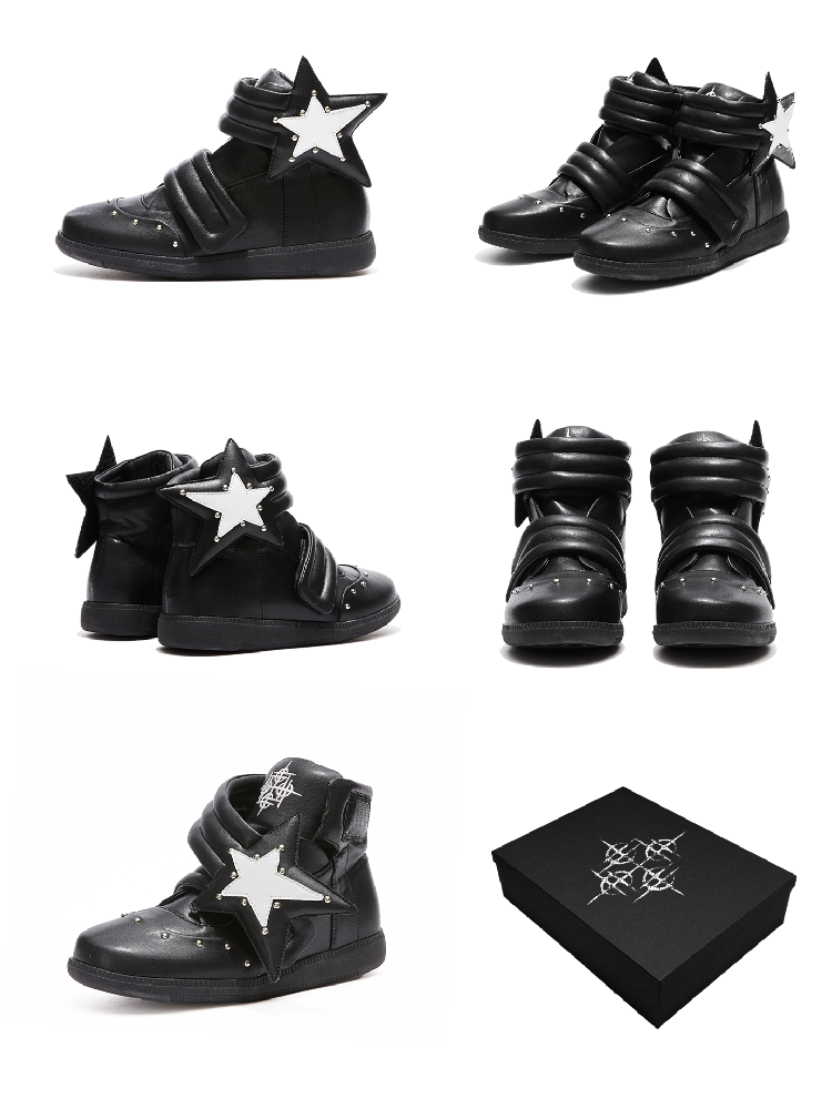 Pentagram Riveted High-Top Sneakers【s0000018355】