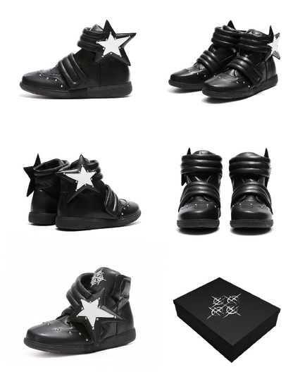 Pentagram Riveted High-Top Sneakers【s0000018355】