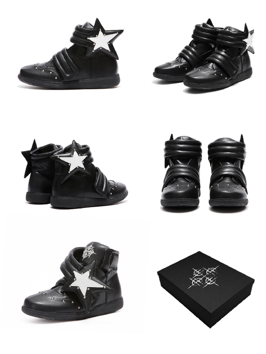 Pentagram Riveted High-Top Sneakers【s0000018355】