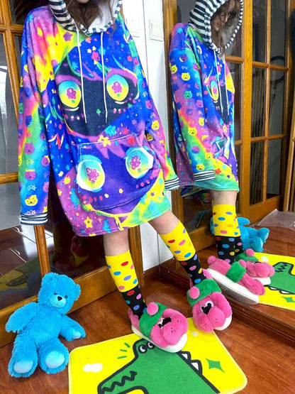 Polka Dot Fleece Over Knee Socks【s0000014628】