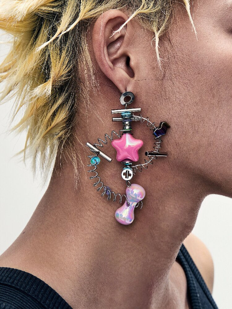 Time Machine Handmade Punk Earrings【s0000018907】