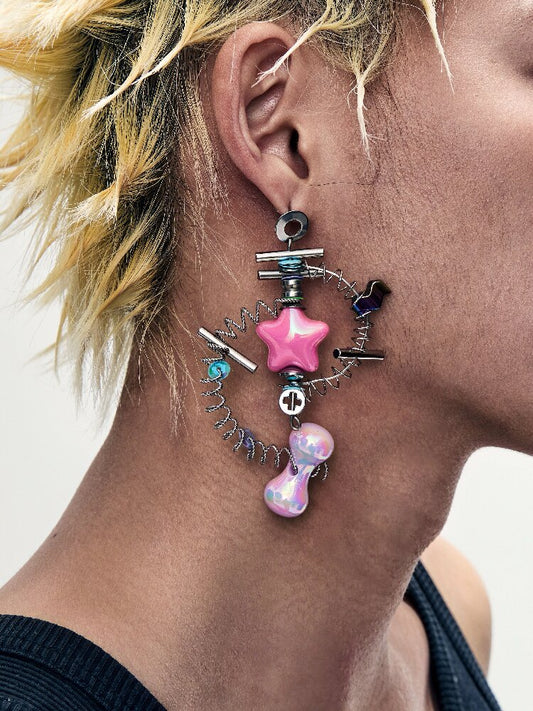 Time Machine Handmade Punk Earrings【s0000018907】