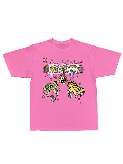 Dragon Tiger Print Oversized T Shirt【s0000017110】