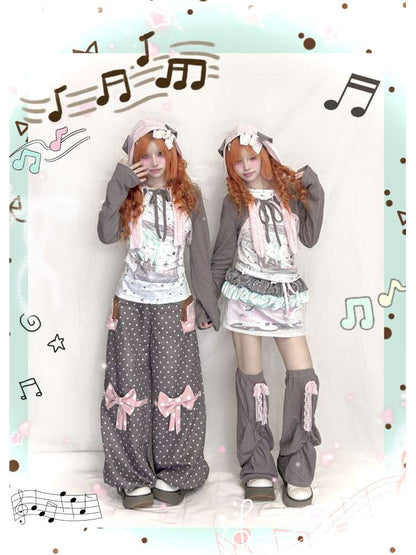 Rabbit Ear Hooded Polka Dot Top【s0000015203】