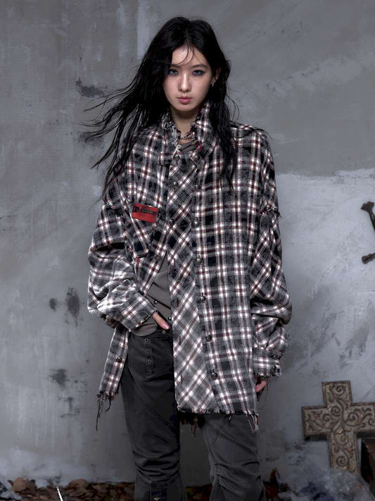 Rock Rebel Punk Check Shirt Jacket【s0000014656】