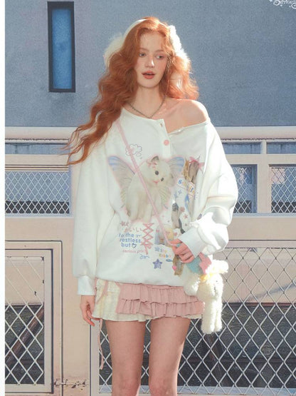 Big Round Neck Loose Lazy Sweatshirt【s0000014362】