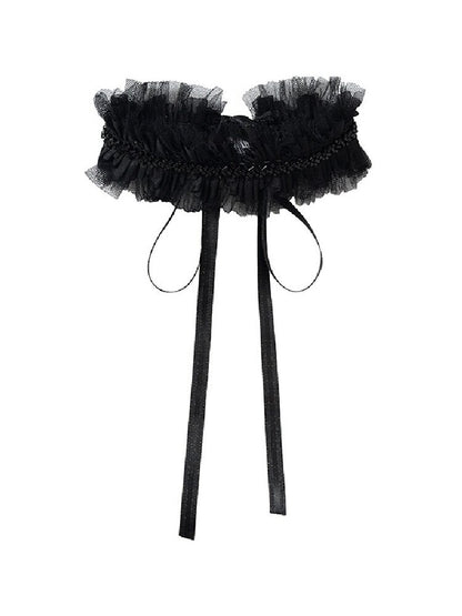 Court Pleated Lace Silk Scarf Waist【s0000016997】